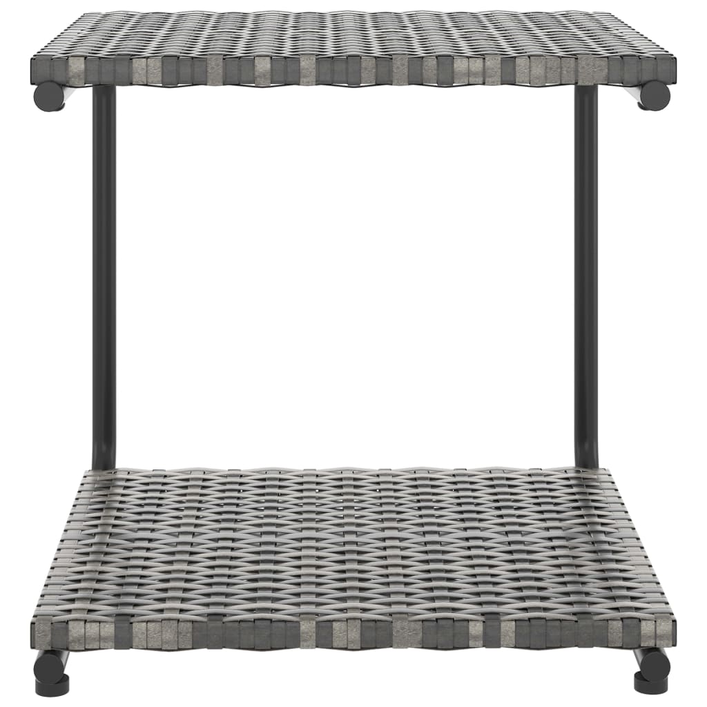 vidaXL 2-Person Garden Sun Bed with Cushions Poly Rattan Grey