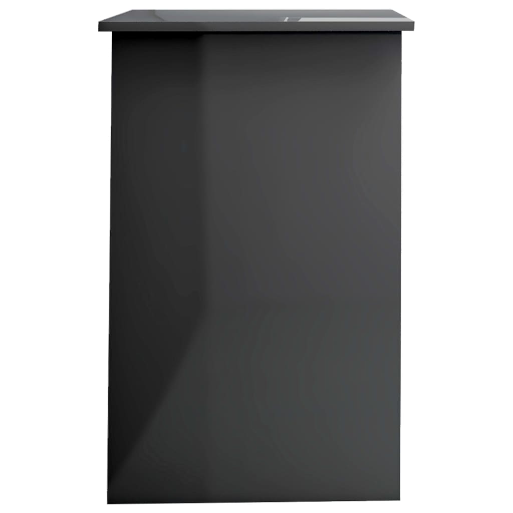 vidaXL Desk High Gloss Grey 100x50x76 cm Engineered Wood