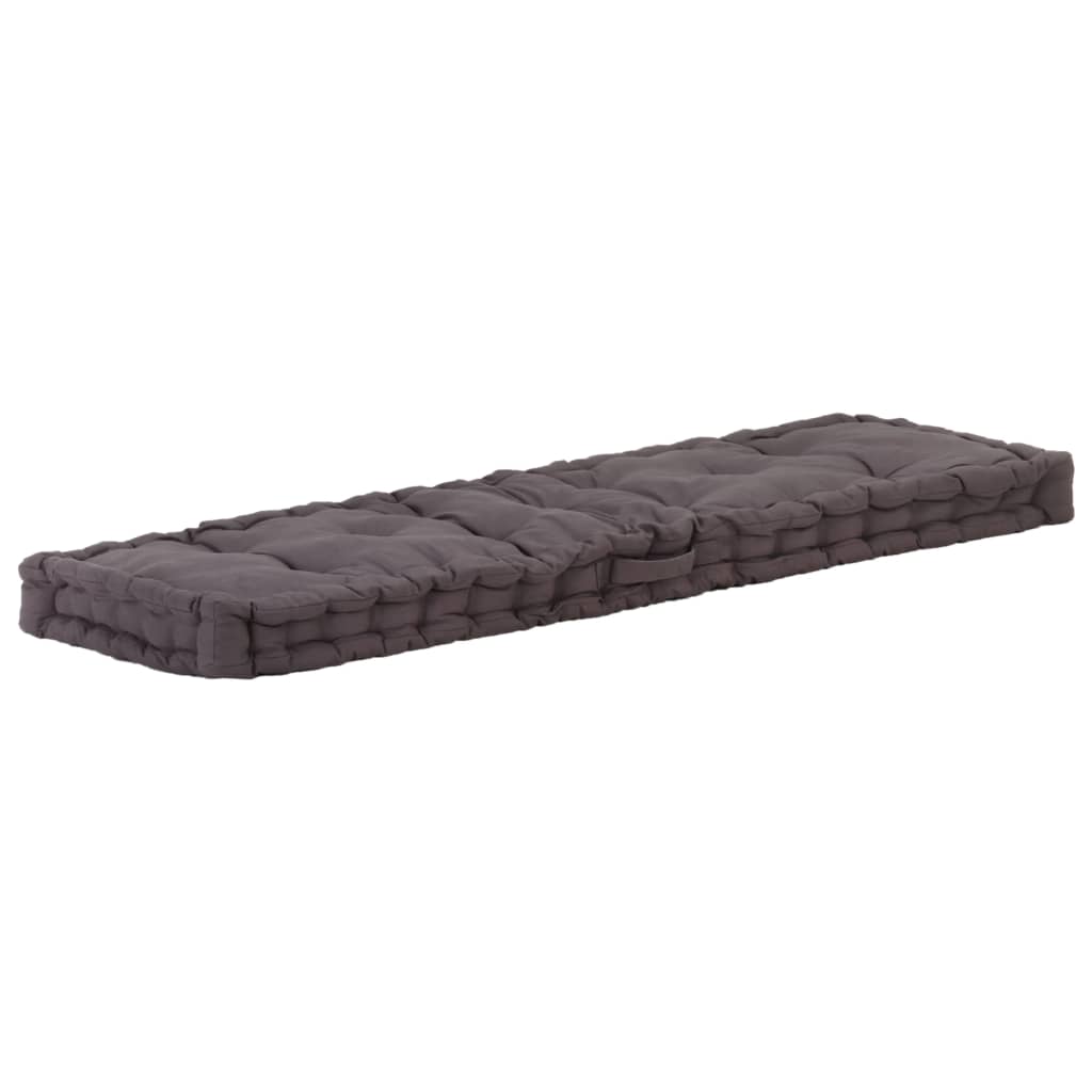 vidaXL Pallet Floor Cushion Cotton 120x40x7 cm Anthracite