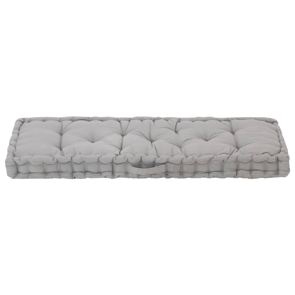 vidaXL Pallet Floor Cushion Cotton 120x40x7 cm Grey