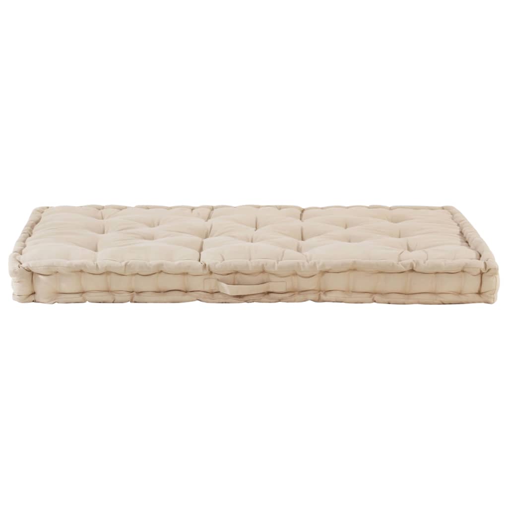 vidaXL Pallet Floor Cushion Cotton 120x80x10 cm Beige