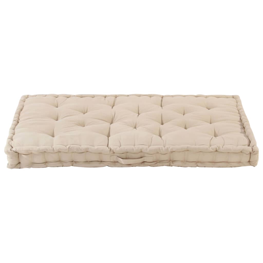 vidaXL Pallet Floor Cushion Cotton 120x80x10 cm Beige