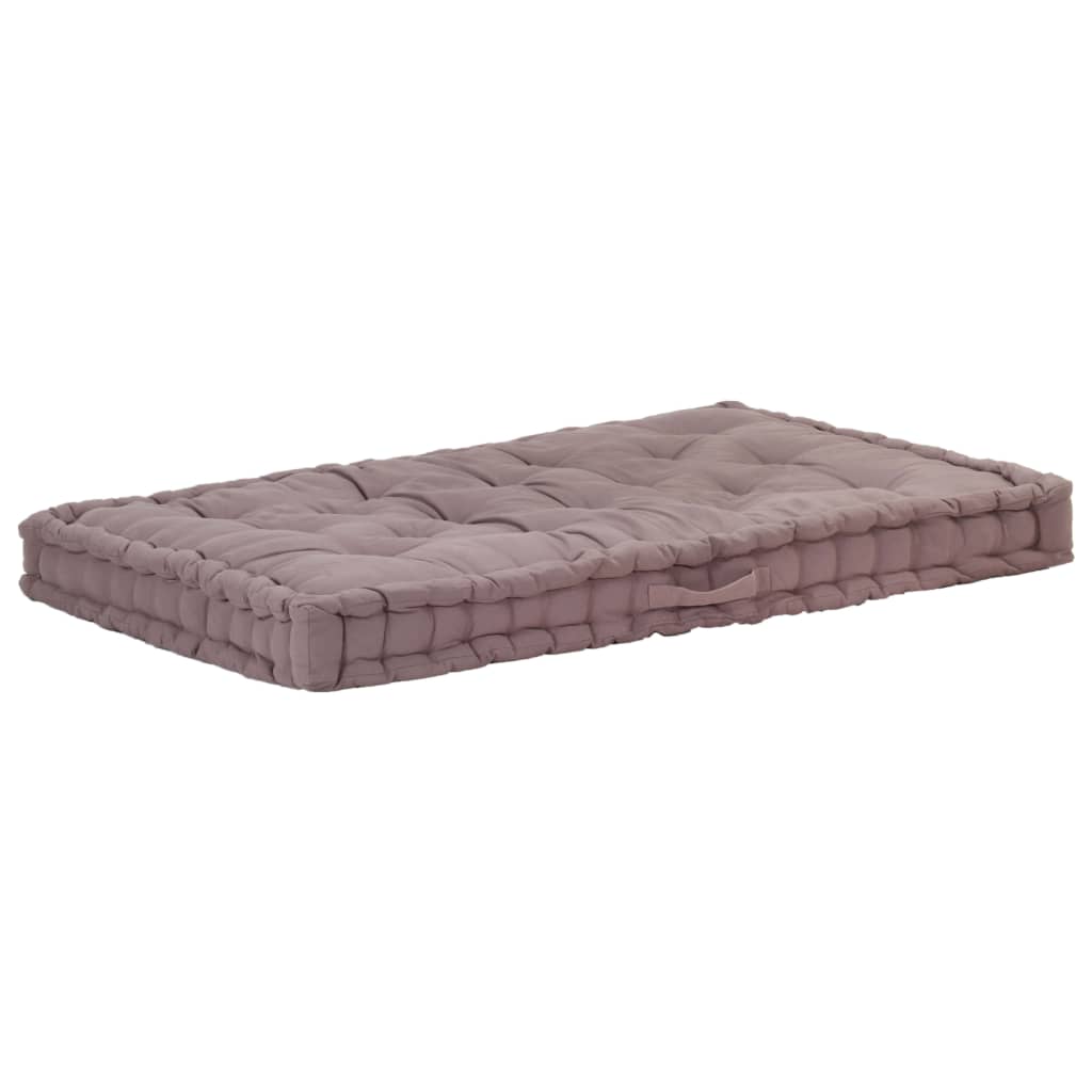 vidaXL Pallet Floor Cushion Cotton 120x80x10 cm Taupe