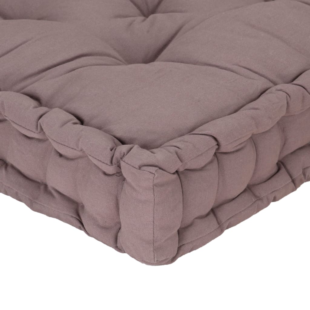 vidaXL Pallet Floor Cushion Cotton 120x80x10 cm Taupe