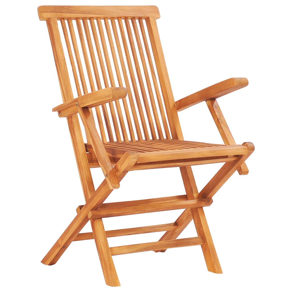 vidaXL 7 Piece Folding Outdoor Dining Set Solid Teak Wood