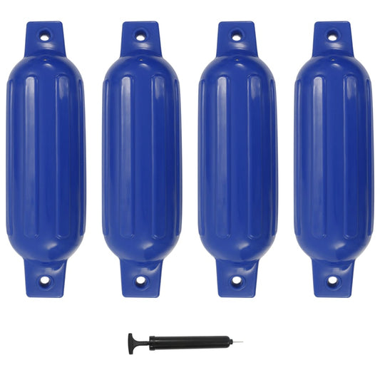 vidaXL Boat Fenders 4 pcs Blue 41x11.5 cm PVC