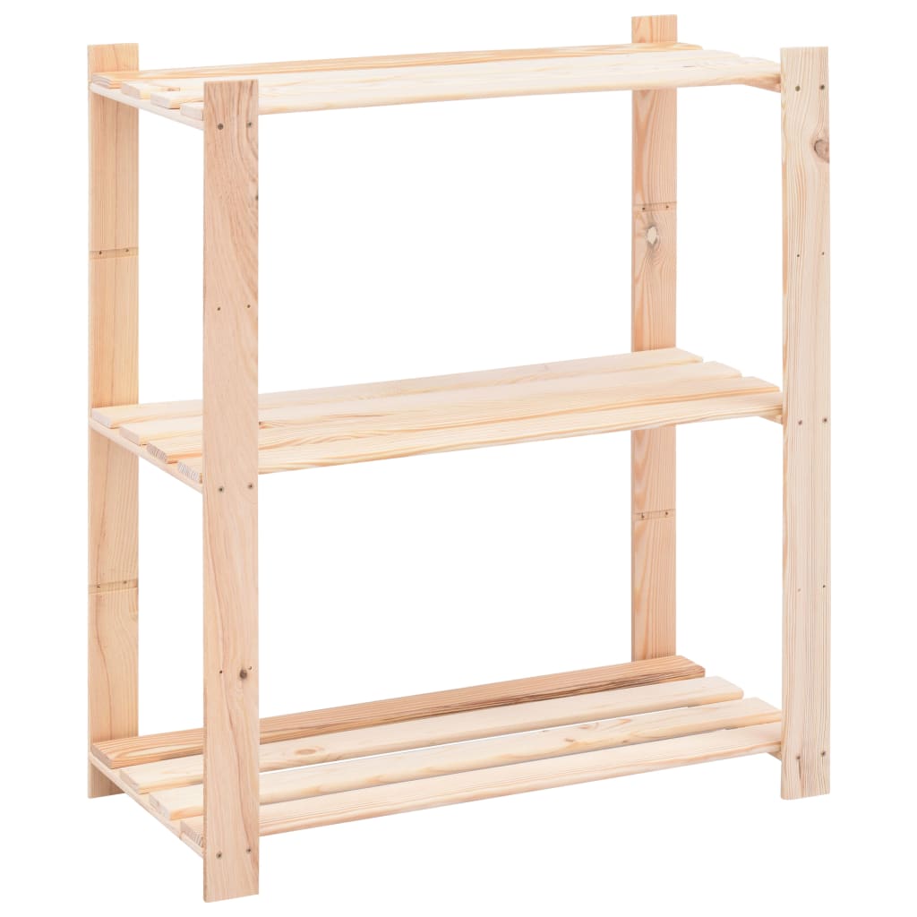 vidaXL 3-Tier Storage Racks 10 pcs 80x38x90 cm Solid Wood Pine 150 kg