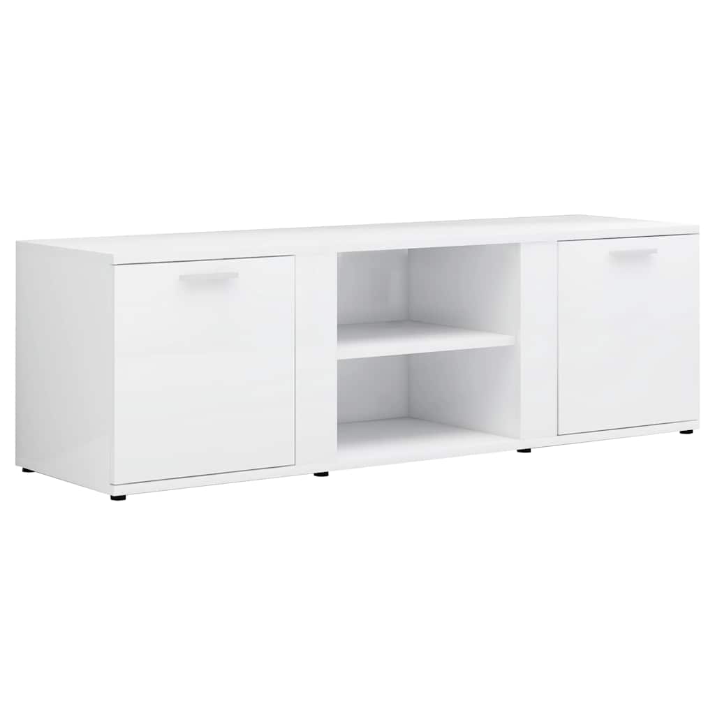 vidaXL TV Cabinet High Gloss White 120x34x37 cm Engineered Wood
