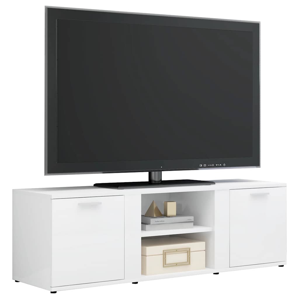 vidaXL TV Cabinet High Gloss White 120x34x37 cm Engineered Wood