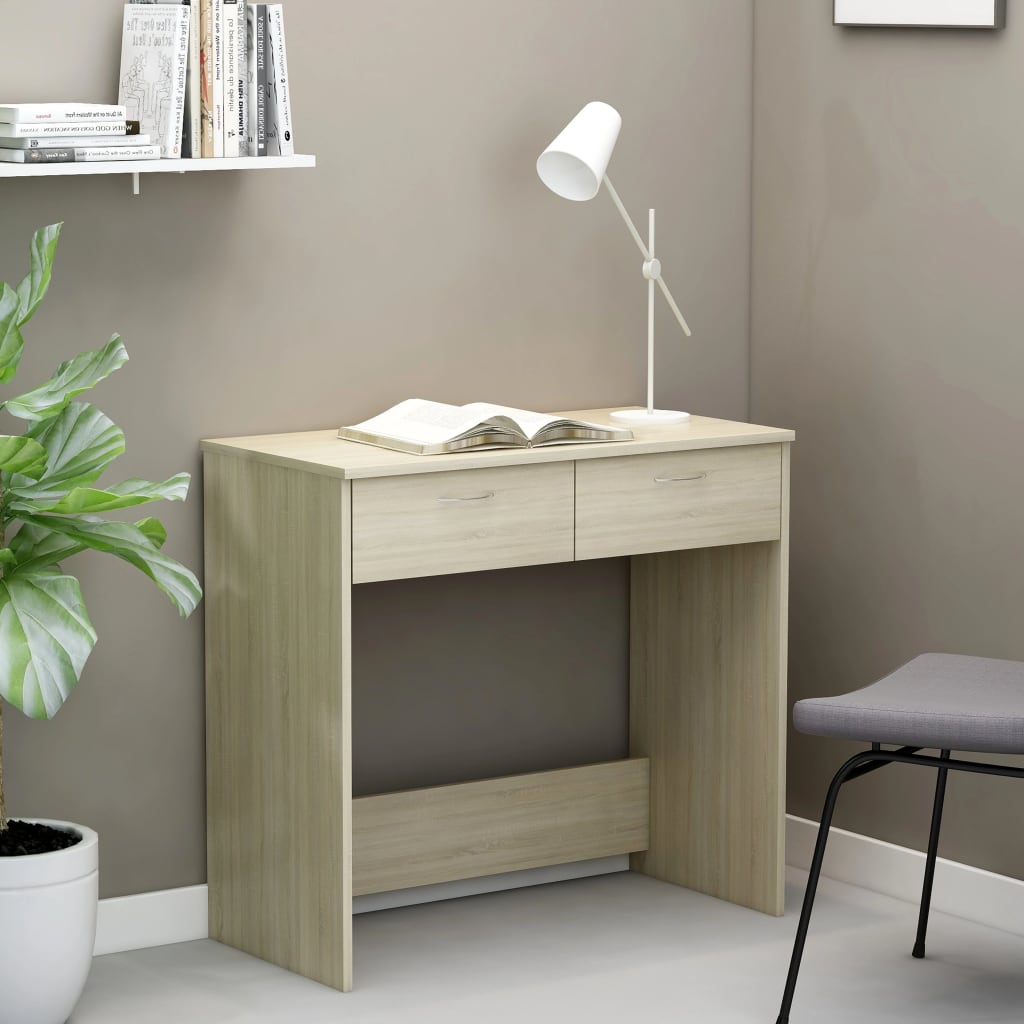 vidaXL Desk Sonoma Oak 80x40x75 cm Engineered Wood