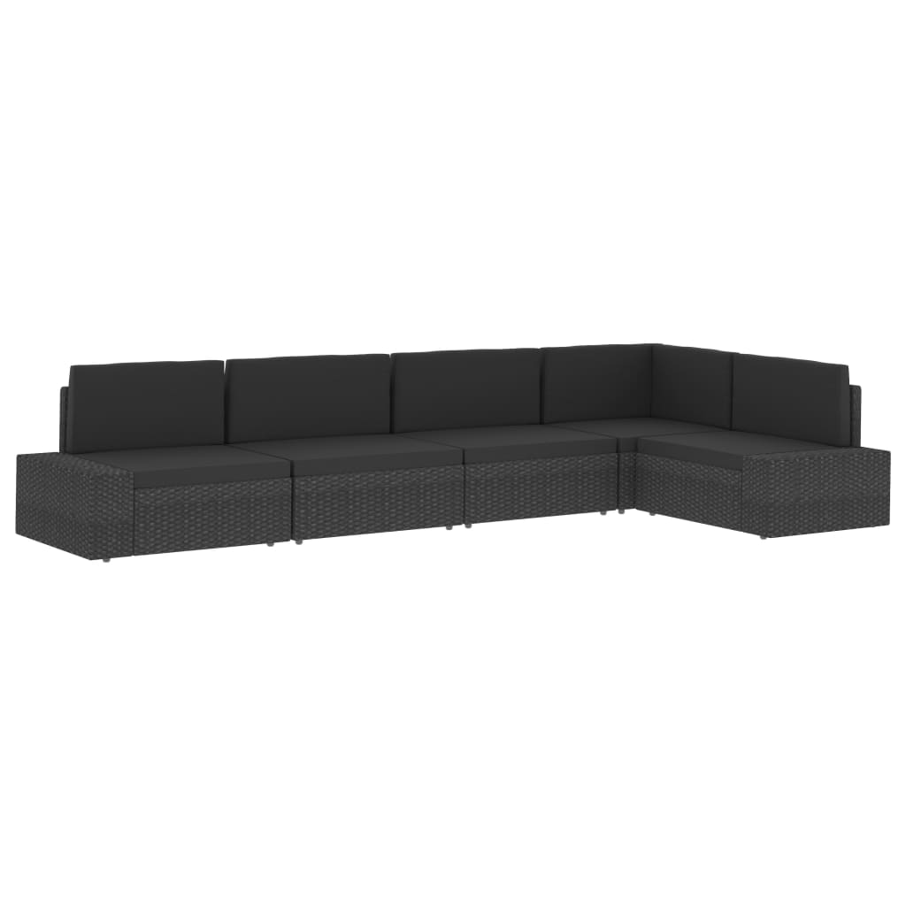 vidaXL Sectional Corner Sofa with Left Armrest Poly Rattan Brown
