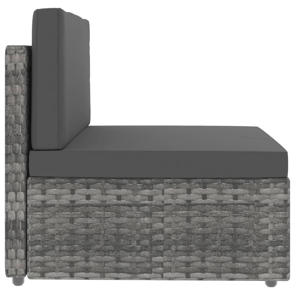 vidaXL Sectional Sofa 2-Seater Poly Rattan Grey