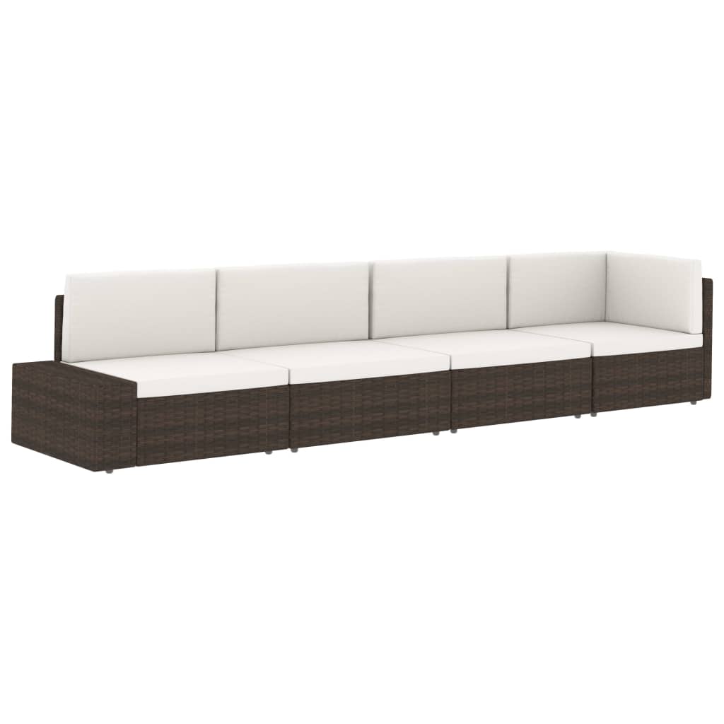 vidaXL Sectional Sofa 2-Seater Poly Rattan Grey