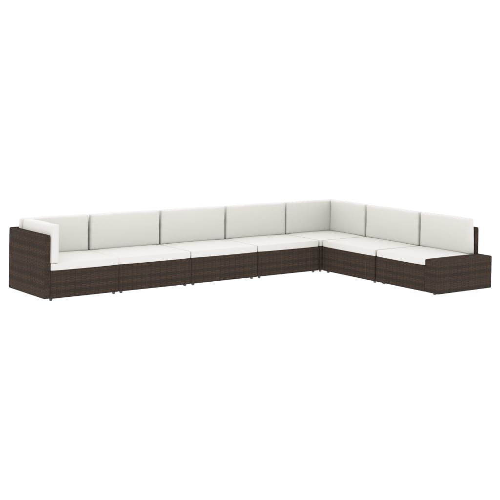 vidaXL Sectional Sofa 2-Seater Poly Rattan Grey