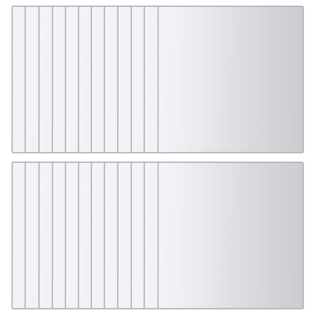 vidaXL 48 pcs Mirror Tiles Square Glass