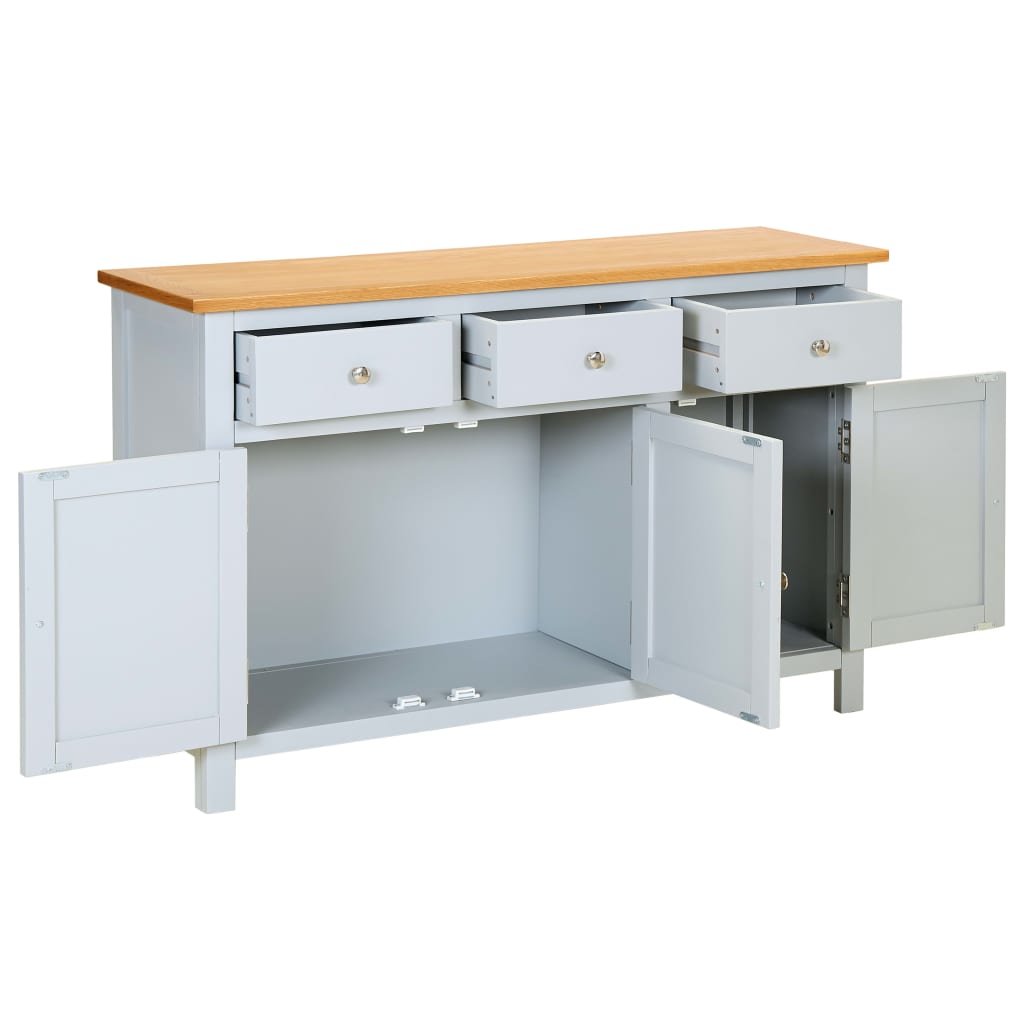 vidaXL Sideboard 110x33.5x70 cm Solid Oak Wood