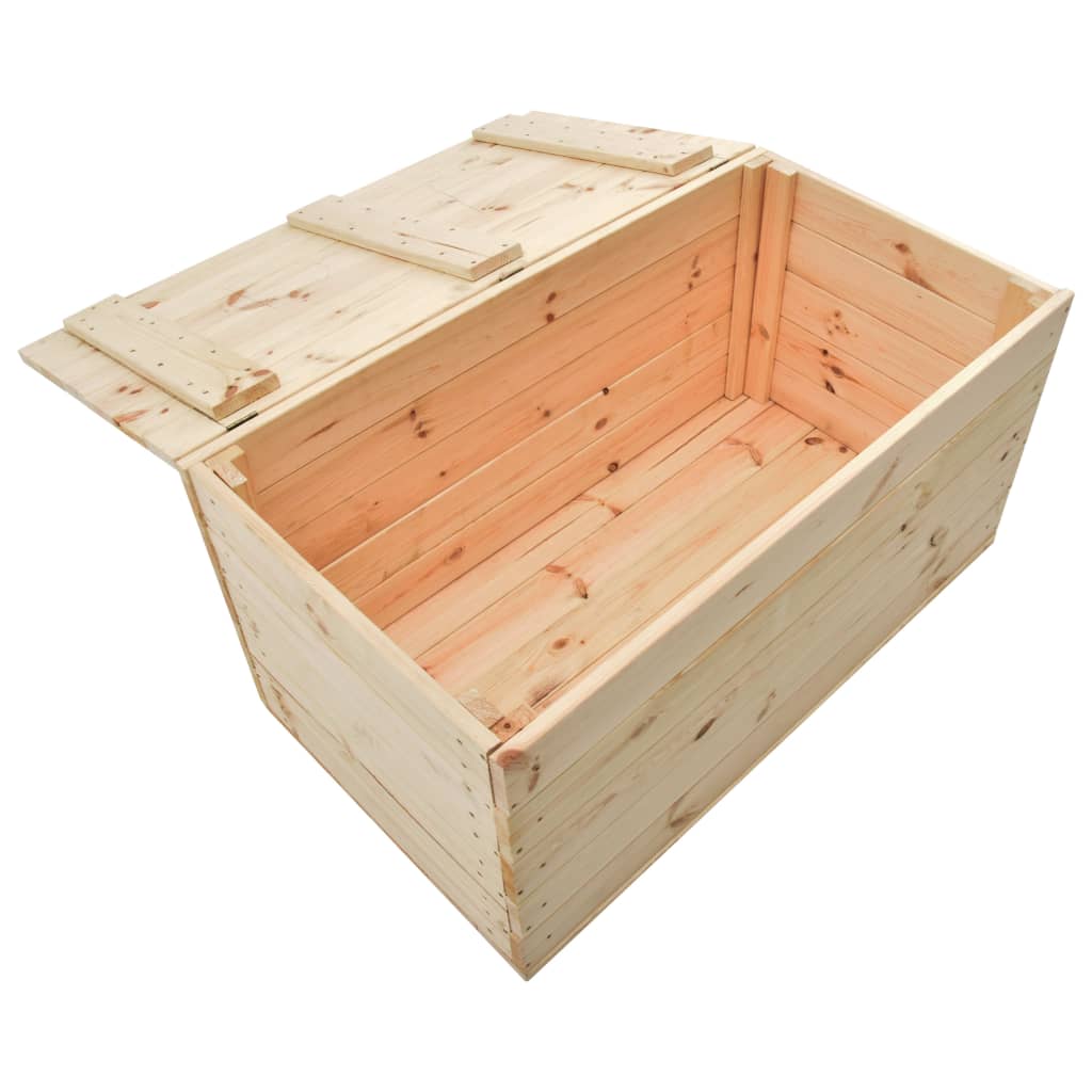 vidaXL Storage Box 100x54x50.7 cm Solid Pine Wood
