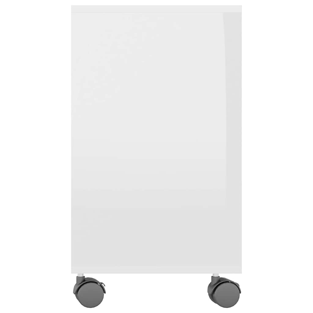 vidaXL Side Table High Gloss White 70x35x55 cm Engineered Wood