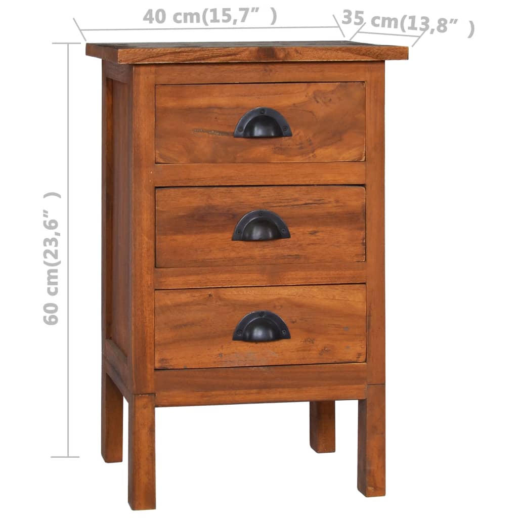 vidaXL Bedside Cabinet 40x35x60 cm Solid Teak Wood