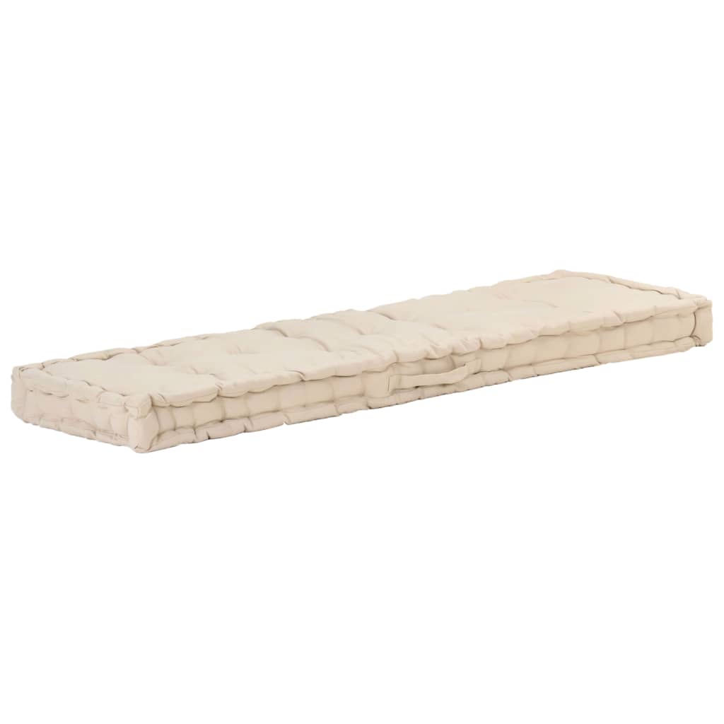 vidaXL Pallet Floor Cushions 2 pcs Cotton Beige