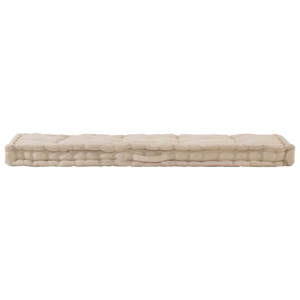 vidaXL Pallet Floor Cushions 2 pcs Cotton Beige