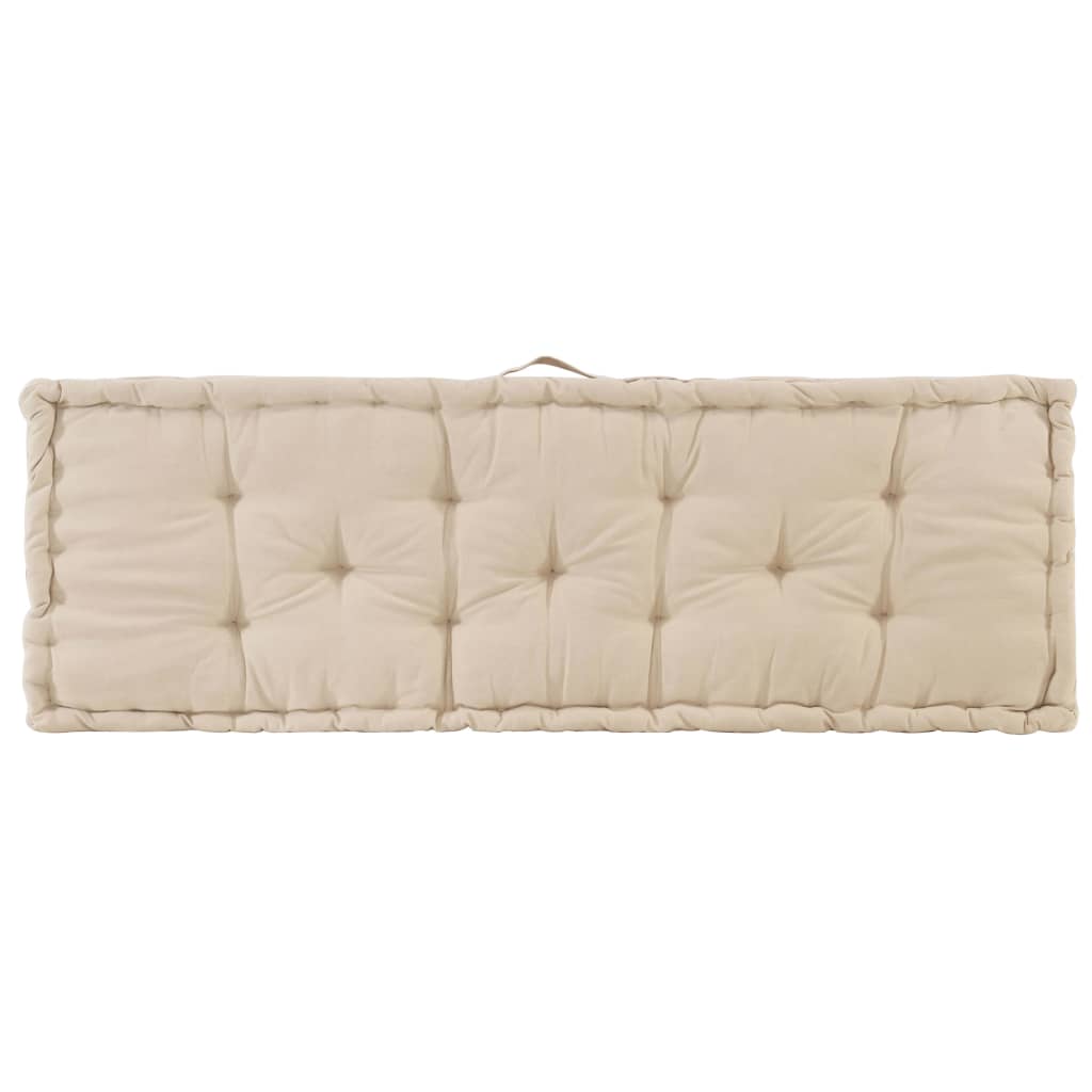 vidaXL Pallet Floor Cushions 2 pcs Cotton Beige