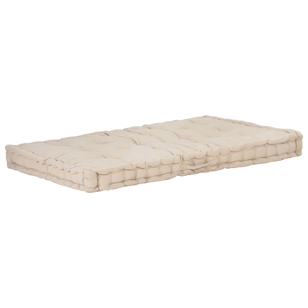 vidaXL Pallet Floor Cushions 2 pcs Cotton Beige