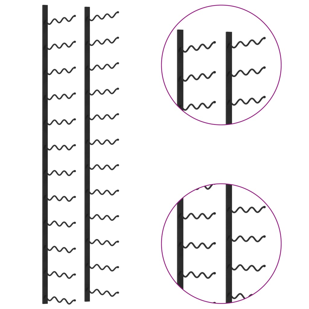 vidaXL Wall-mounted Wine Rack for 36 Bottles Black Iron