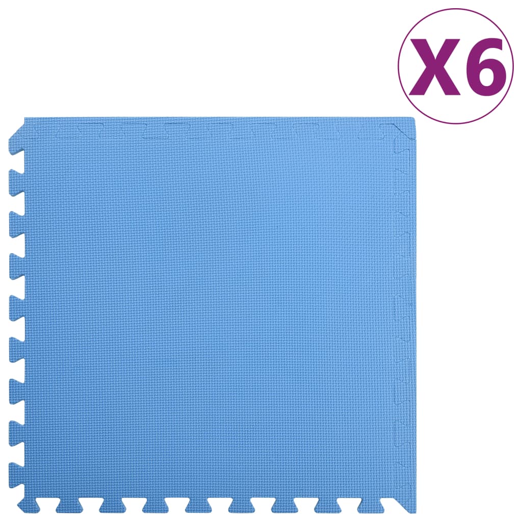 vidaXL Floor Mats 6 pcs 2.16 m² EVA Foam Blue