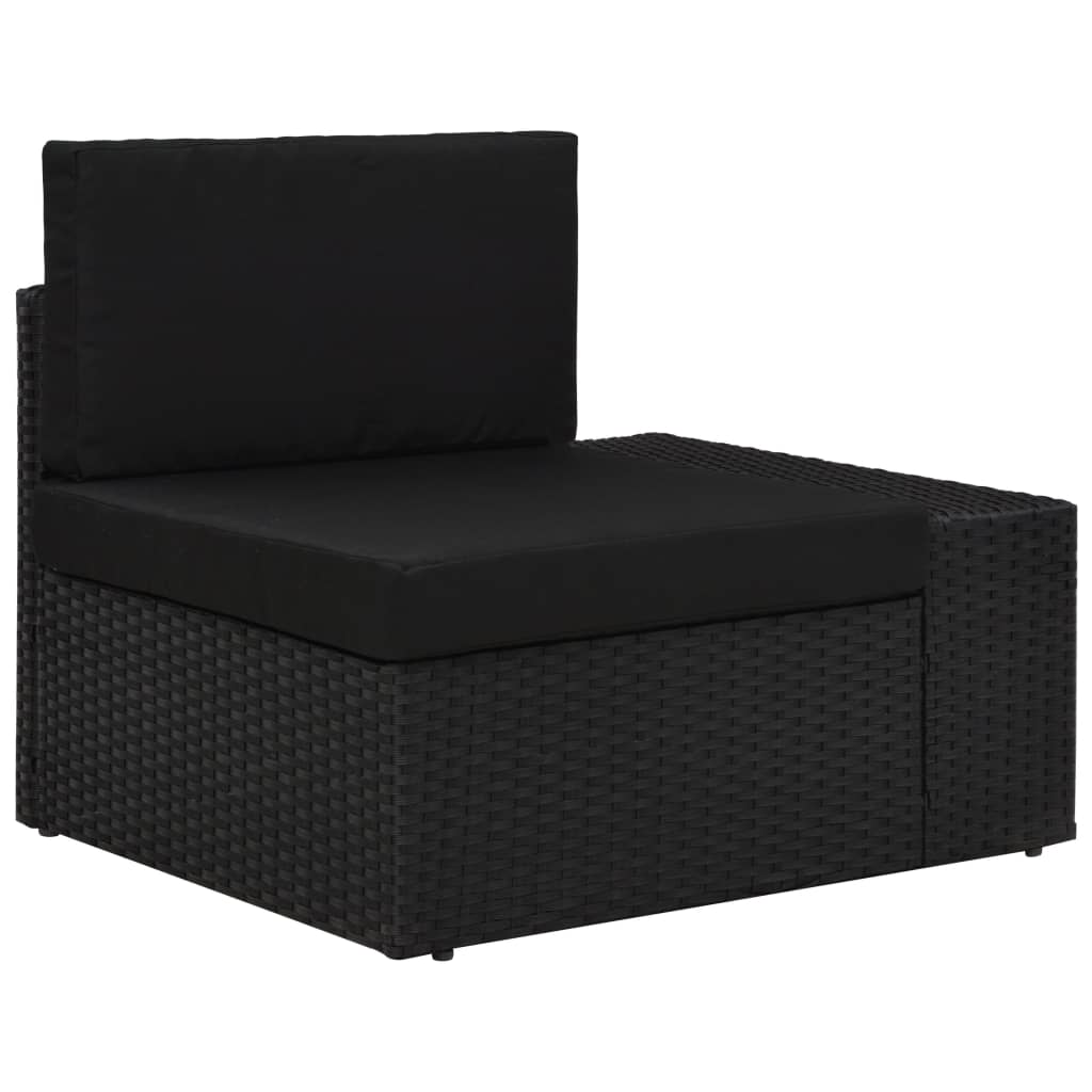 vidaXL 5 Piece Garden Lounge Set Poly Rattan Black