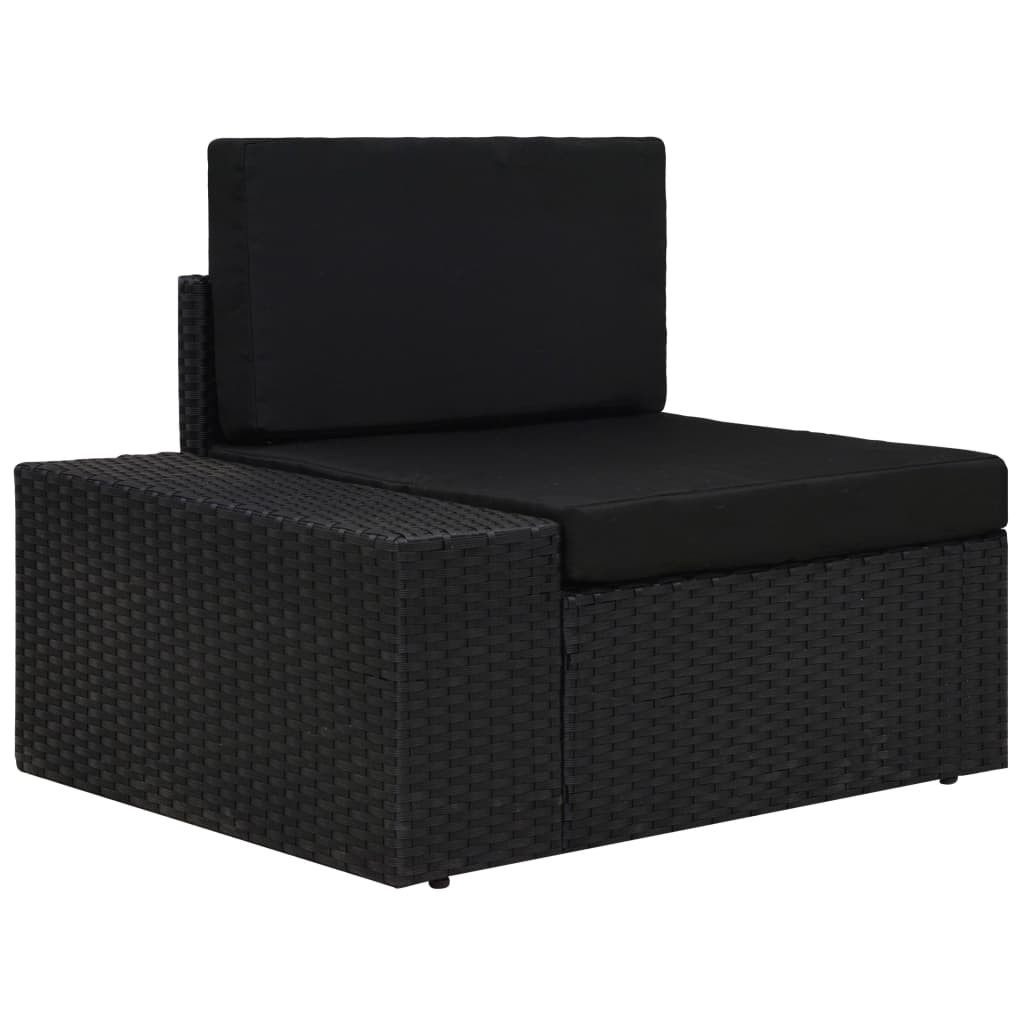 vidaXL 5 Piece Garden Lounge Set Poly Rattan Black