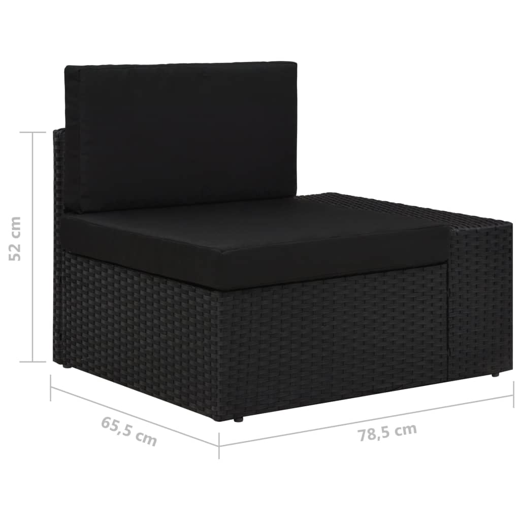 vidaXL 5 Piece Garden Lounge Set Poly Rattan Black