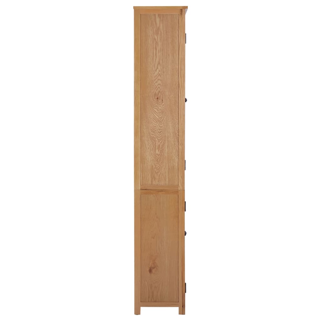vidaXL Bookcase with 2 Doors 90x30x200 cm Solid Oak Wood