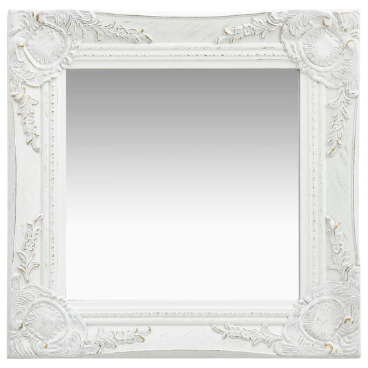 vidaXL Wall Mirror Baroque Style 40x40 cm White