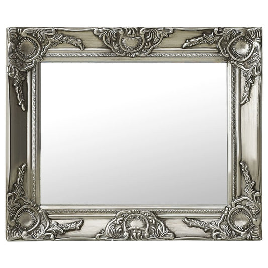 vidaXL Wall Mirror Baroque Style 50x40 cm Silver