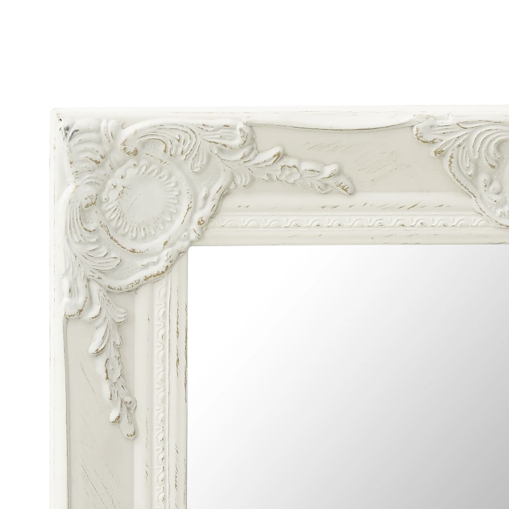 vidaXL Wall Mirror Baroque Style 50x50 cm White