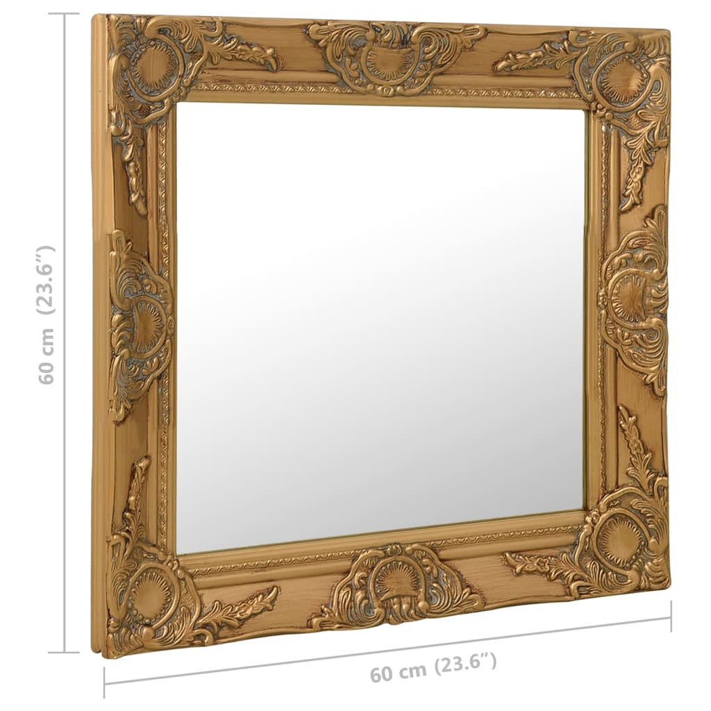 vidaXL Wall Mirror Baroque Style 60x60 cm Gold