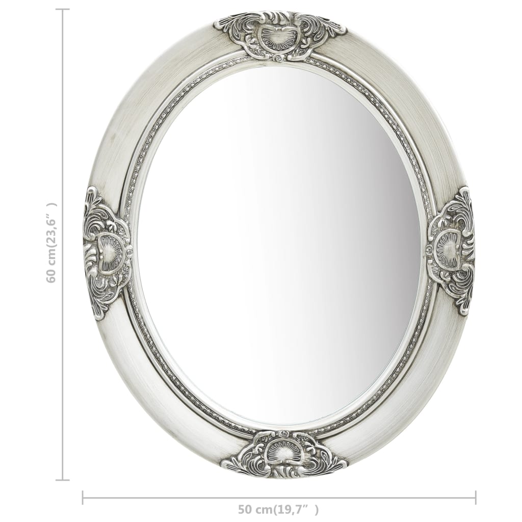 vidaXL Wall Mirror Baroque Style 50x60 cm Silver