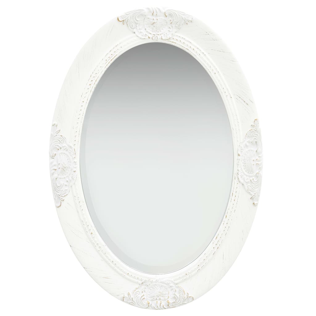 vidaXL Wall Mirror Baroque Style 50x70 cm White