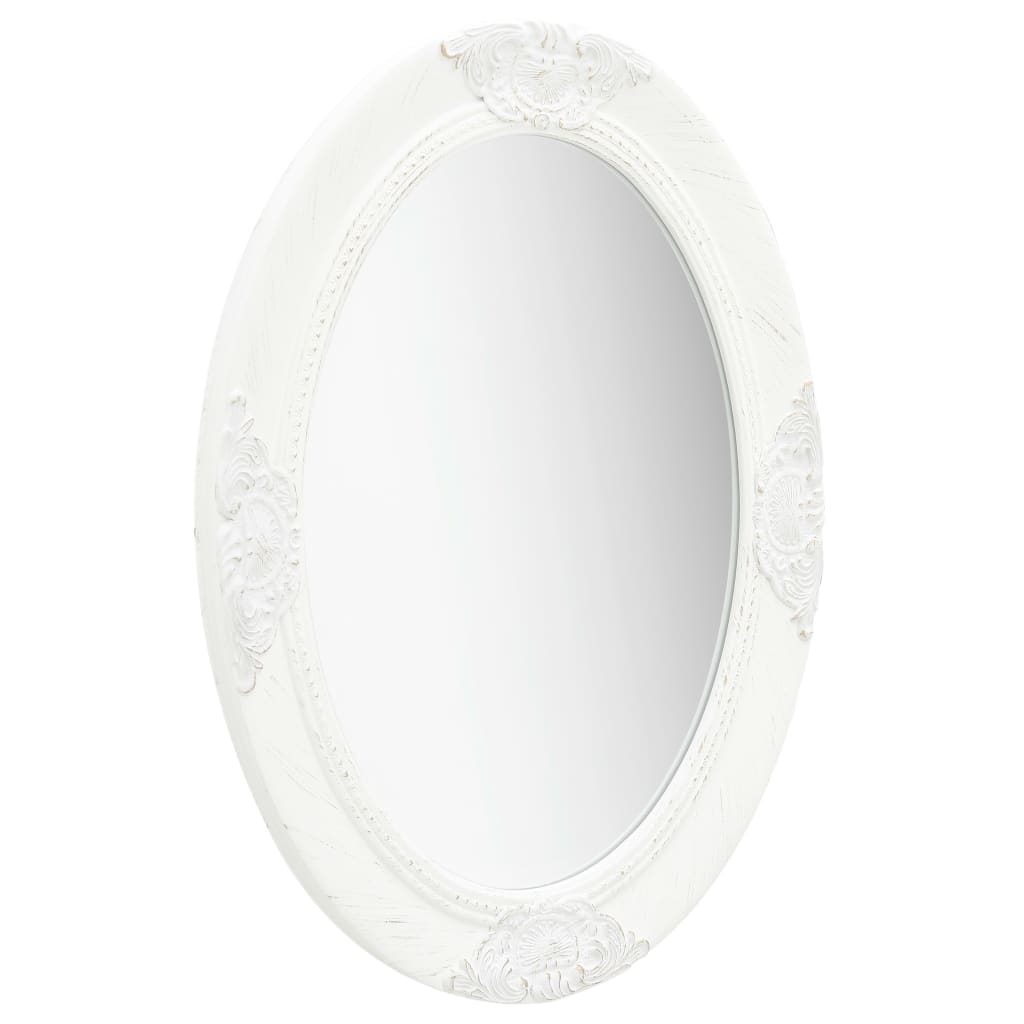 vidaXL Wall Mirror Baroque Style 50x70 cm White