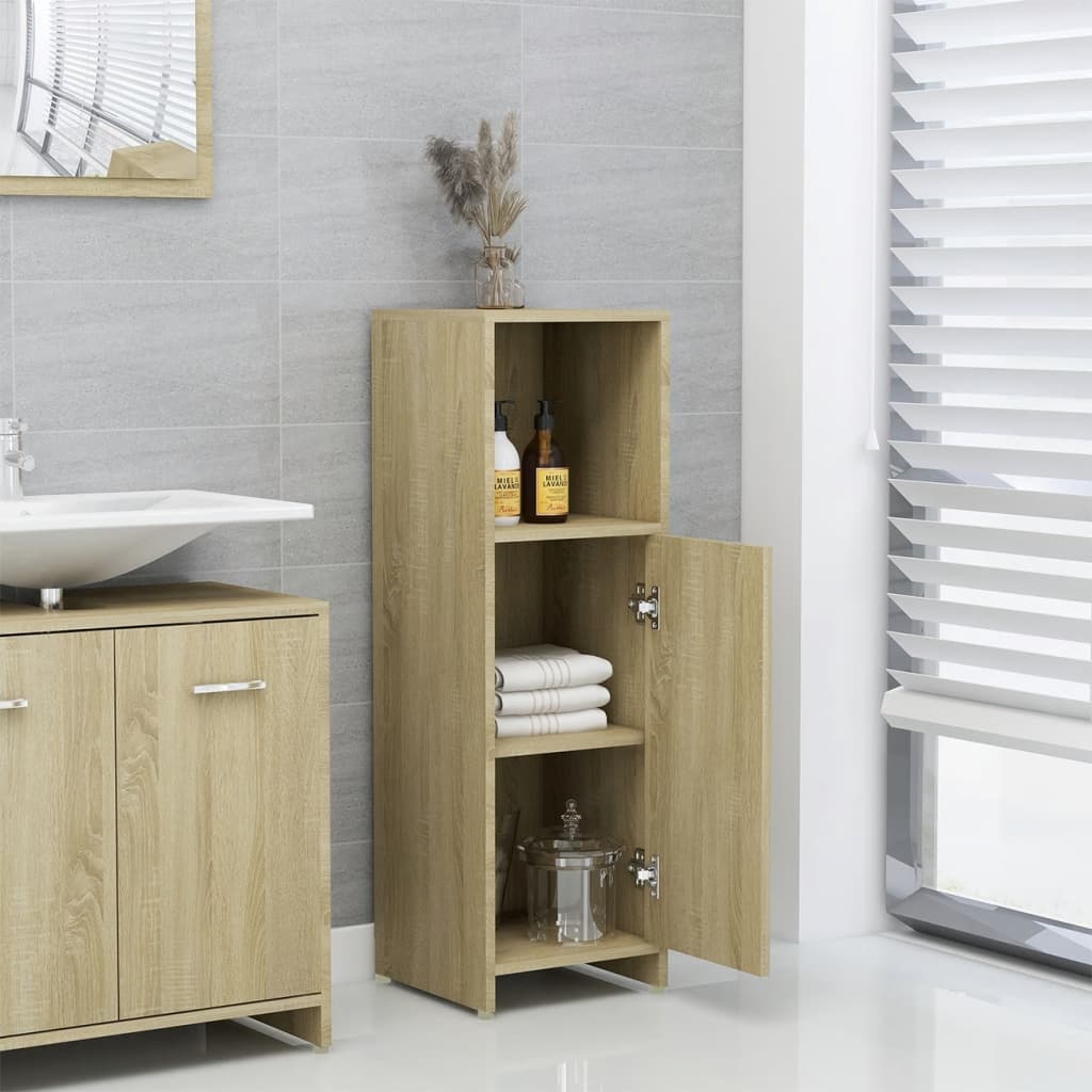 vidaXL Bathroom Cabinet Sonoma Oak 30x30x95 cm Engineered Wood