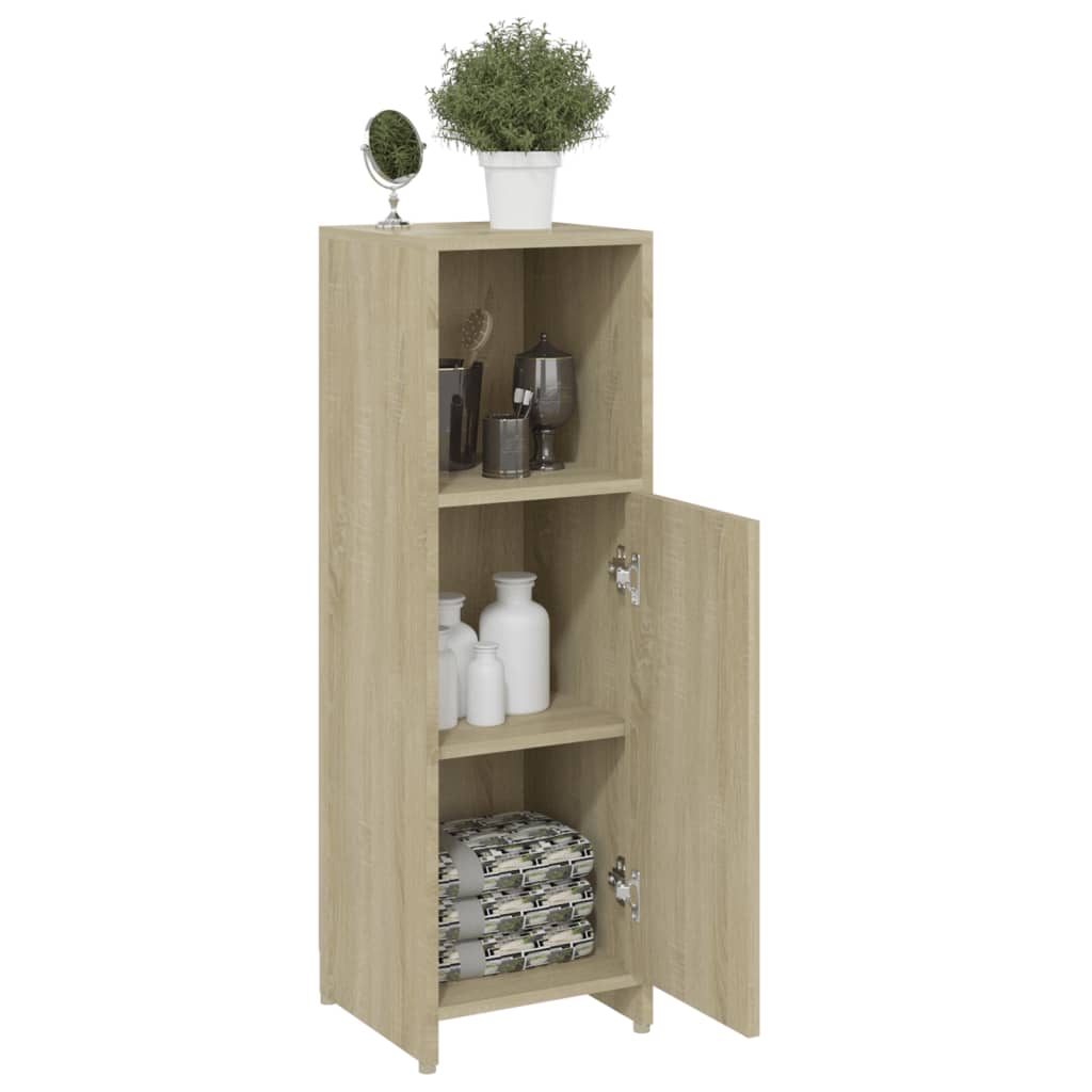vidaXL Bathroom Cabinet Sonoma Oak 30x30x95 cm Engineered Wood