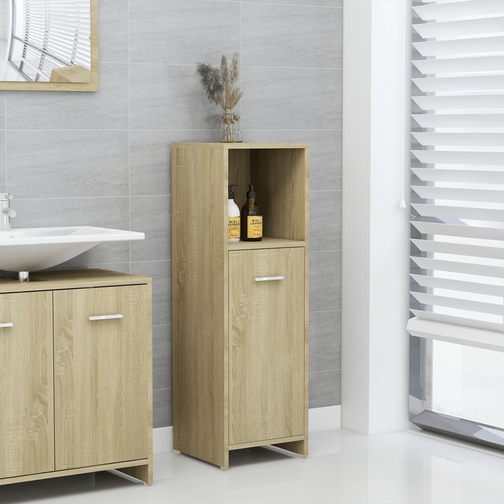 vidaXL Bathroom Cabinet Sonoma Oak 30x30x95 cm Engineered Wood