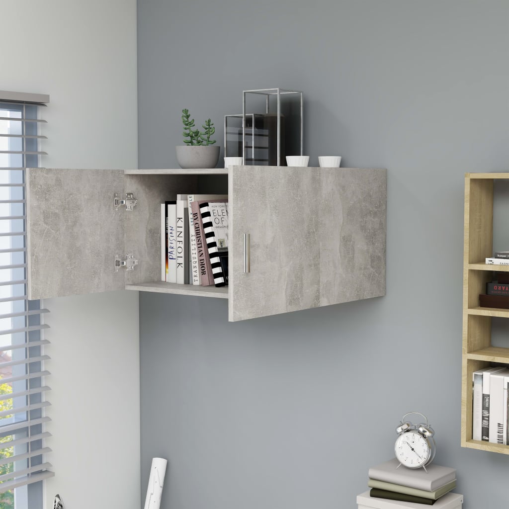 vidaXL Wall Mounted Cabinet Concrete Grey 80x39x40 cm Engineered Wood