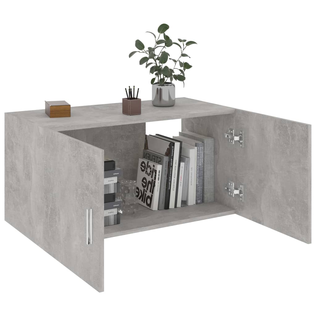 vidaXL Wall Mounted Cabinet Concrete Grey 80x39x40 cm Engineered Wood