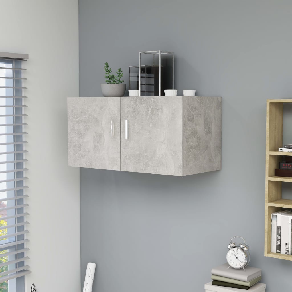 vidaXL Wall Mounted Cabinet Concrete Grey 80x39x40 cm Engineered Wood