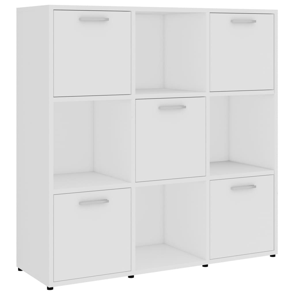 vidaXL Book Cabinet White 90x30x90 cm Engineered Wood