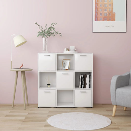 vidaXL Book Cabinet White 90x30x90 cm Engineered Wood