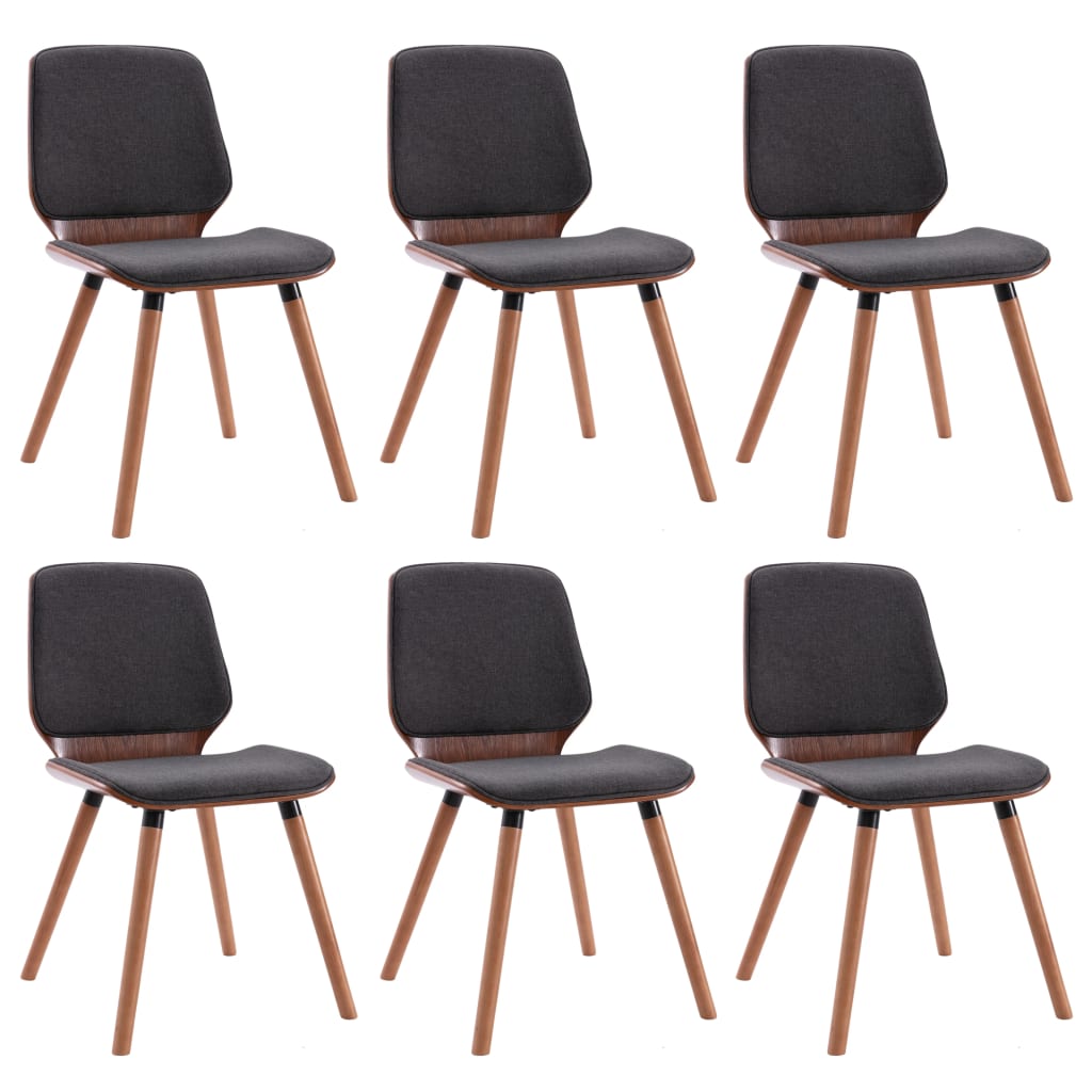 vidaXL Dining Chairs 6 pcs Grey Fabric