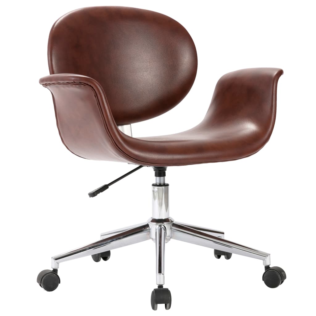 vidaXL Swivel Office Chair Brown Faux Leather